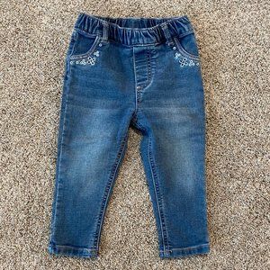 FIrst Impression play Girls 12 m Jeans w/ flowers